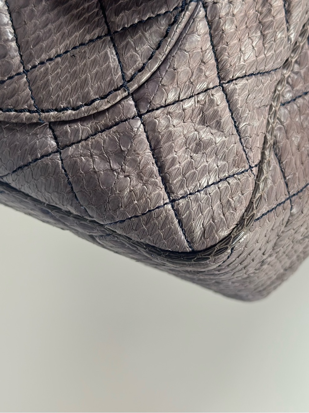 Authentic Python Chanel Metallic Large Shoulder Bag - Picture 14 of 16